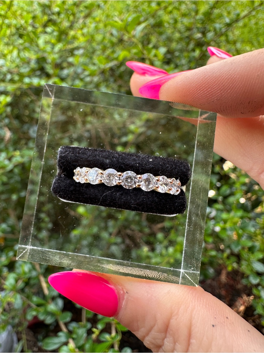Crystal Accent Gold-Tone Band Stackable